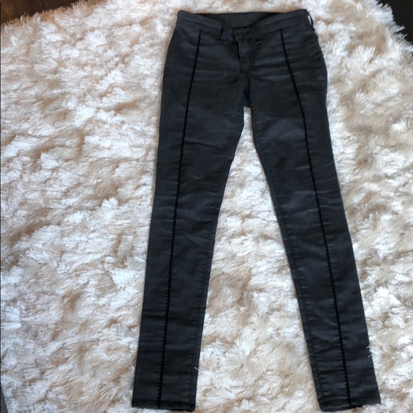 Faded black denim with lace up detail - Picture 1 of 6